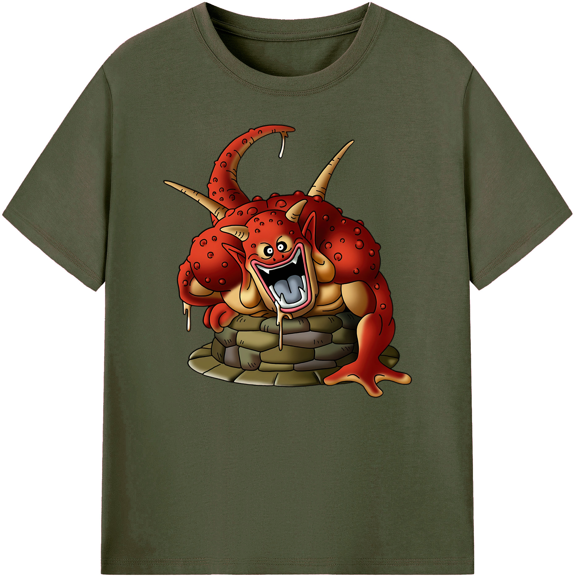 （画像用） ドラゴンクエスト Doragon Kuesuto Dragon Quest 綿100％ メンズ半袖Tシャツ｜肌触りやわらか＆通気性